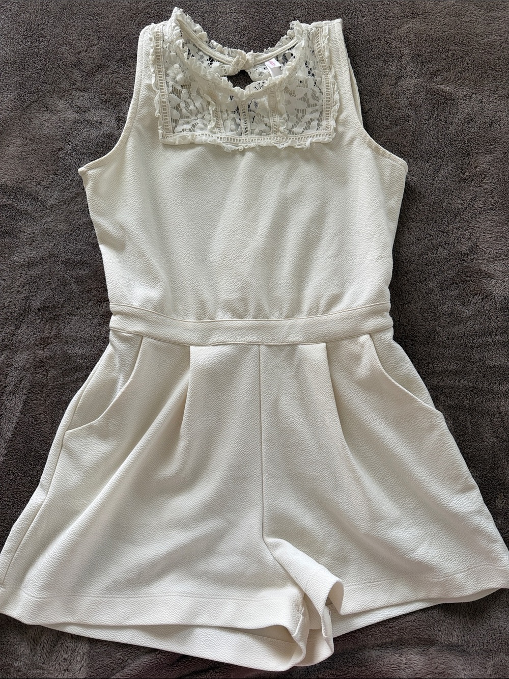 Target Lace Yoke Ivory Romper